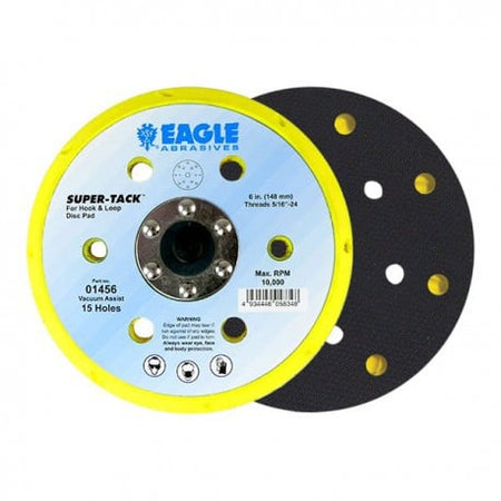 Eagle abrasives 6 inch super tack 15 hole low profile backing pad automotive