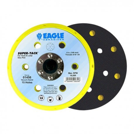 Eagle abrasives 6 inch super tack 15 hole low profile backing pad automotive