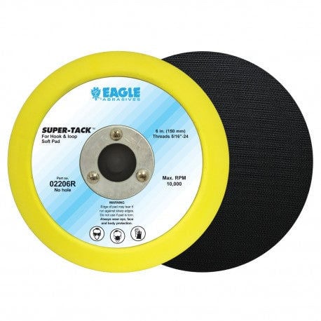 Two sanding discs, one yellow and one black, with Eagle brand logo on a white background.