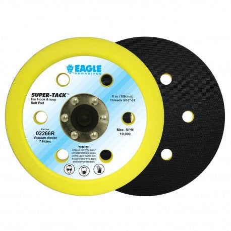 Eagle abrasives 6 inch super tack 7 hole riveted vacuum backing pad automotive