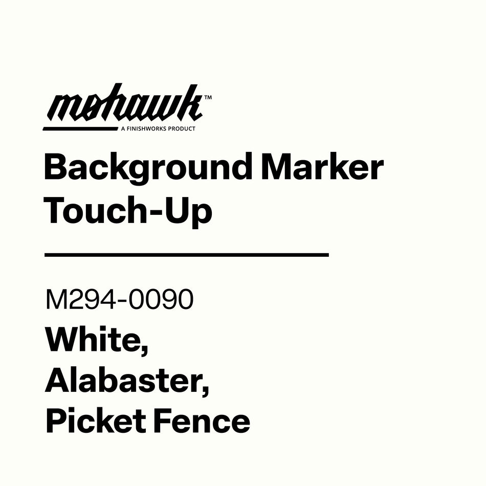 Product label for Mohawk Background Marker Touch-Up with color options on a white background