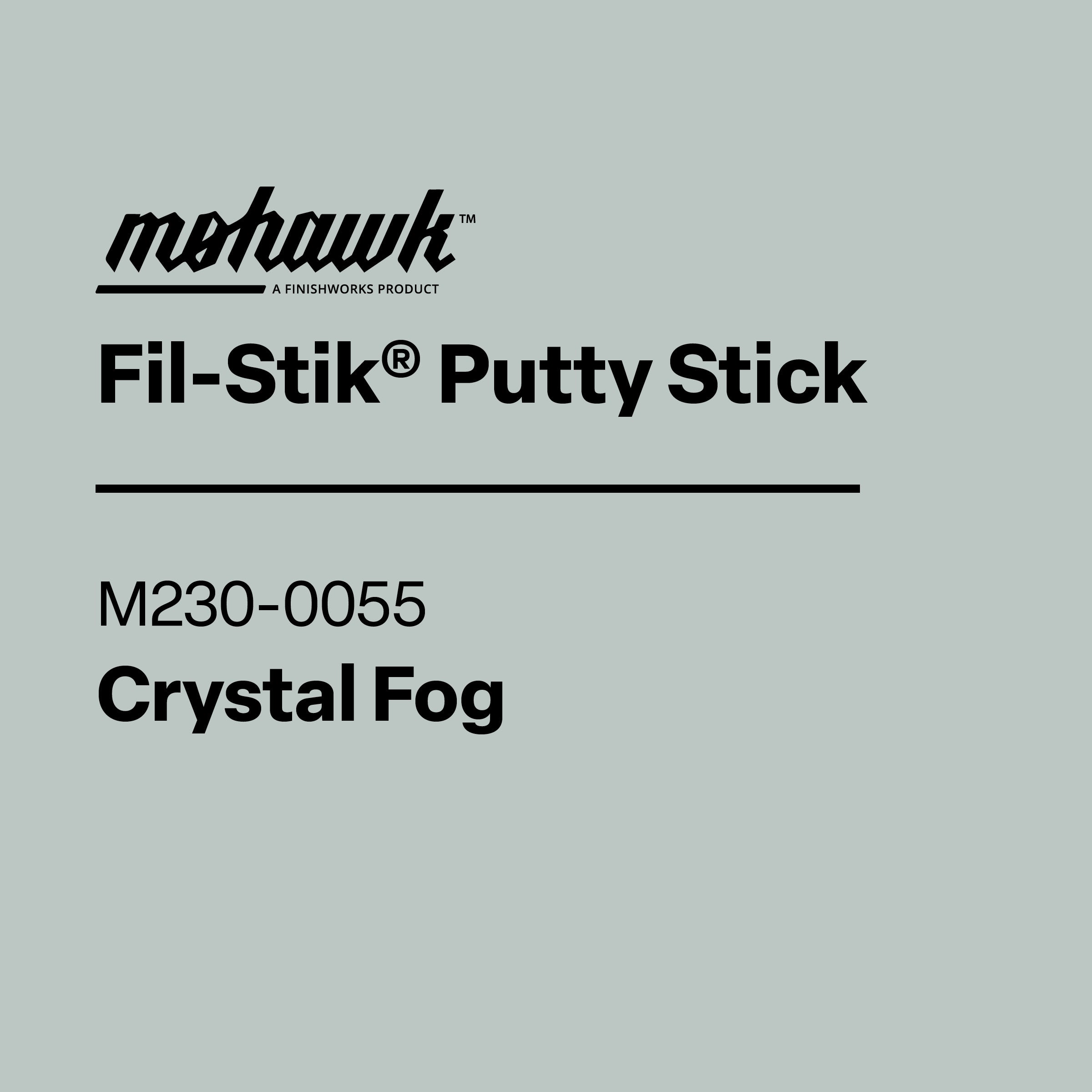 Product label for Mohawk Fil-Stik Putty Stick in Soft Cream color on a beige background
