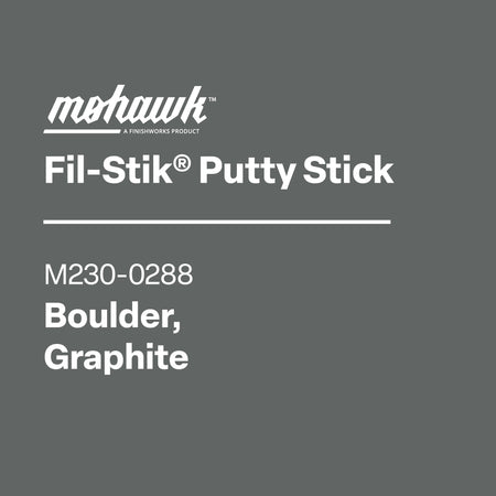 Mohawk Fil-Stik Putty Stick label on a gray background