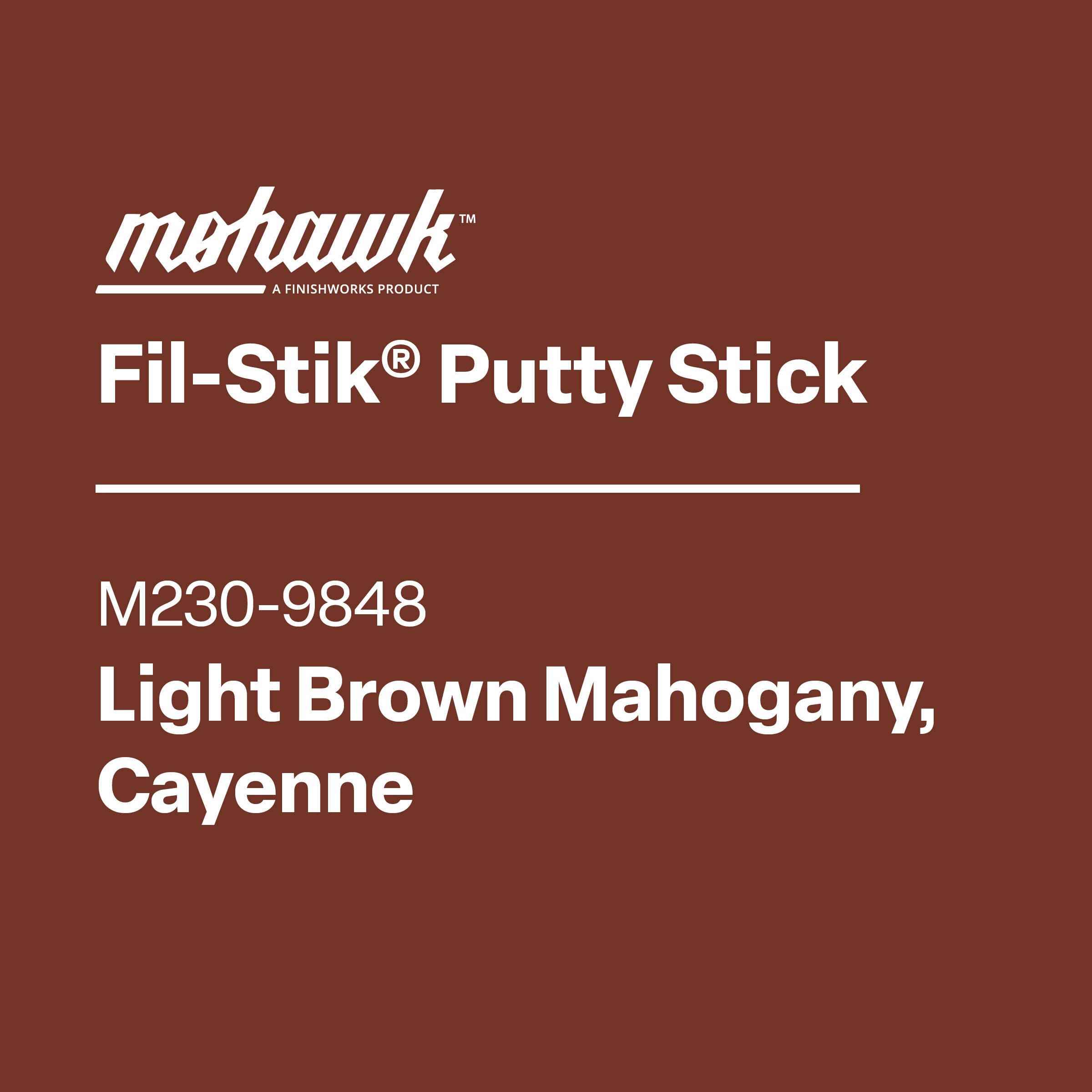 Mohawk M230-9848 Light Brown Mahogany furniture scratch and nick touch-up stick