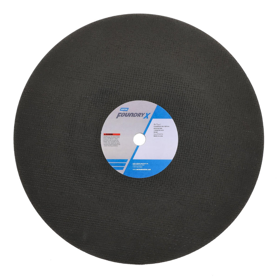 Norton 20 x 5/32 x 1 in Foundry X BlueFire Type 01 Reinforced Cut-Off Wheel ZA 20 Grit Y B97N, 10-Pack