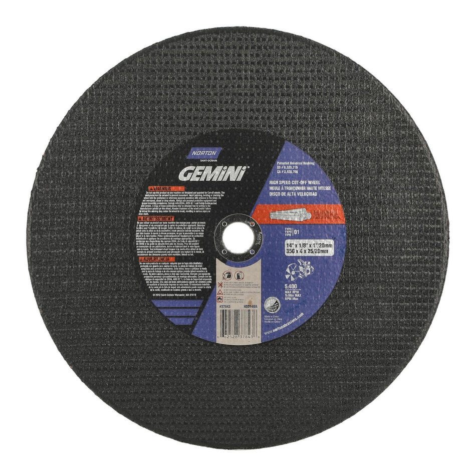Norton 14 x 1/8 in Gemini Type 41 Cut-Off Wheel SC 24 Grit S, 10-Pack