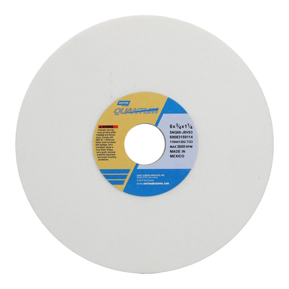Norton 8 x 3/4 x 1-1/4 in Quantum Type 01 Toolroom Wheel 5NQ 60 J V35