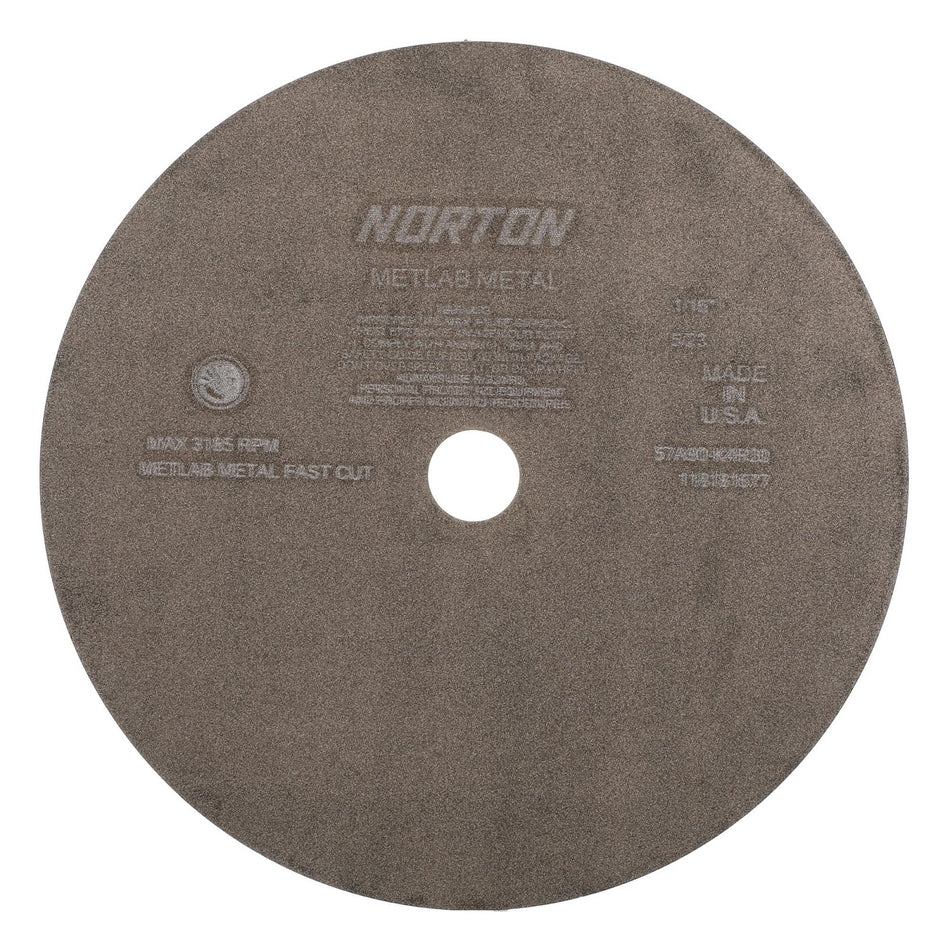 Norton 12 x 1/16 x 1-1/4 in MetLab Type 41 Non-Reinforced Cut-Off Wheel AO 90 Grit K R30, 5-Pack