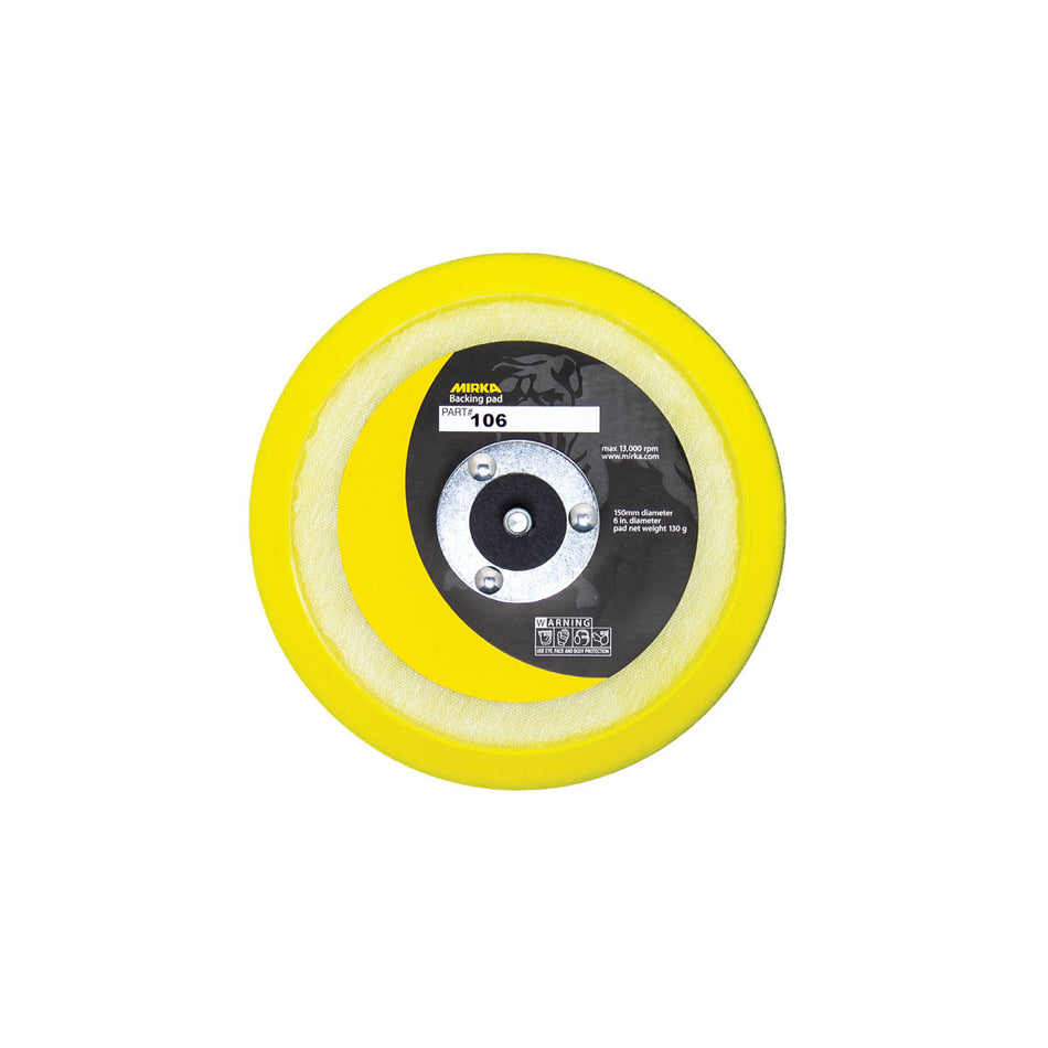 Mirka Backup Pad 6 in 5/16 in PSA No-Hole Medium, 1/Pkg