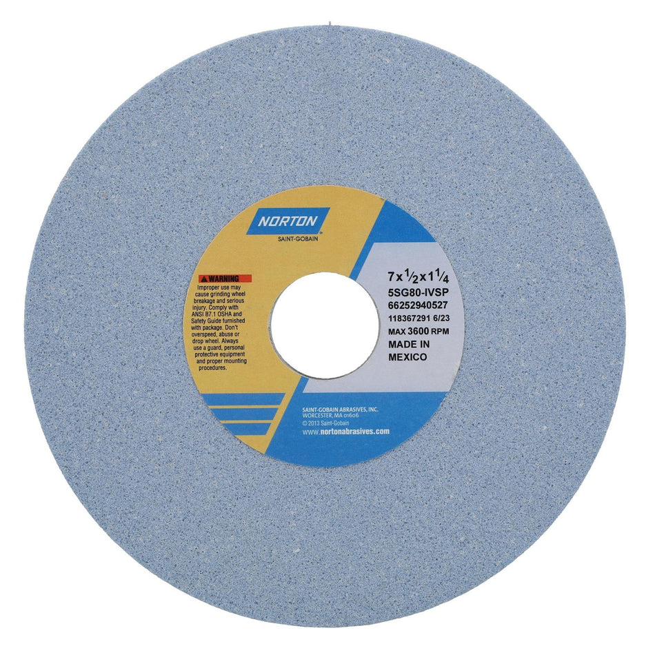 Norton 7 x 1/2 x 1-1/4 in SG Type 01 Toolroom Wheel 5SG 80 I VSP