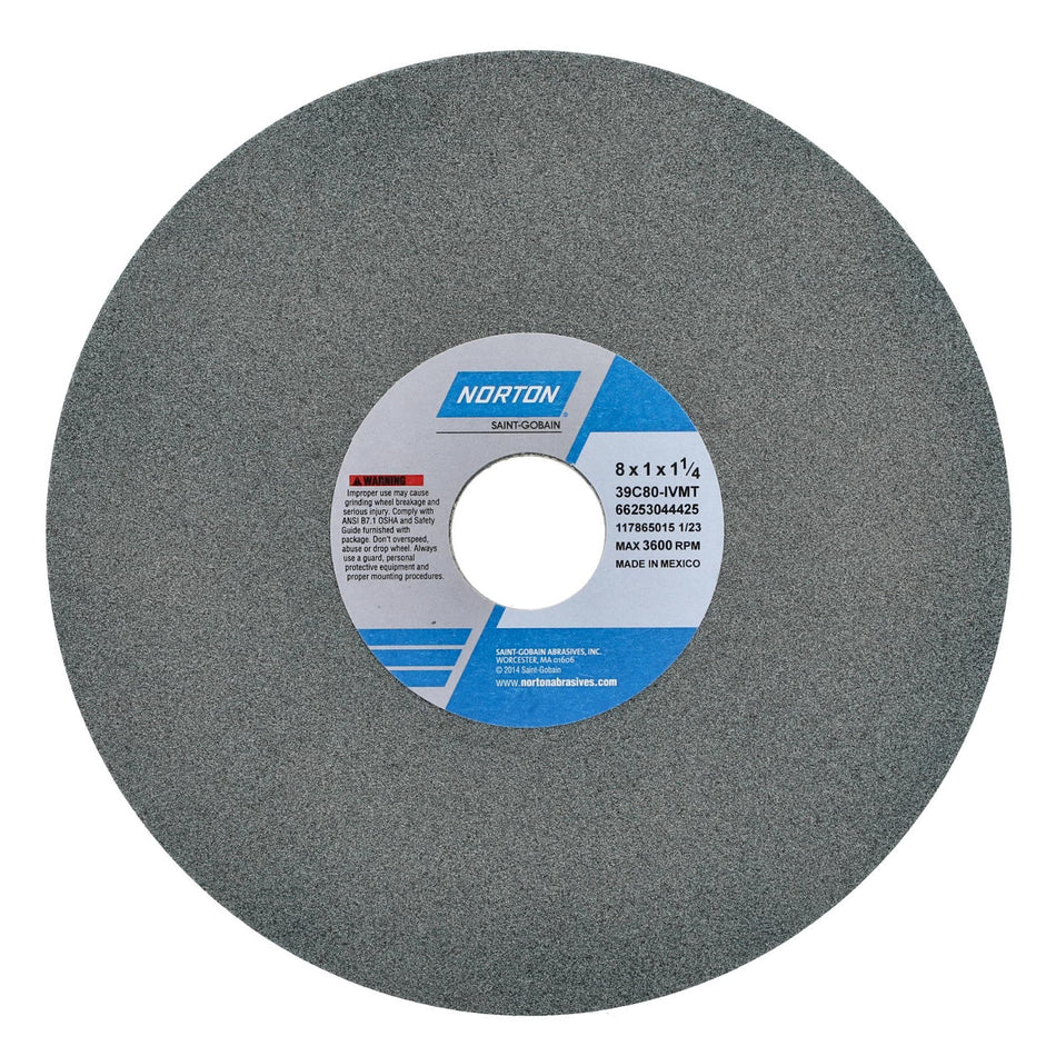 Norton 8 x 1 x 1-1/4 in Type 01 Toolroom Wheel 39C 80 J VMT