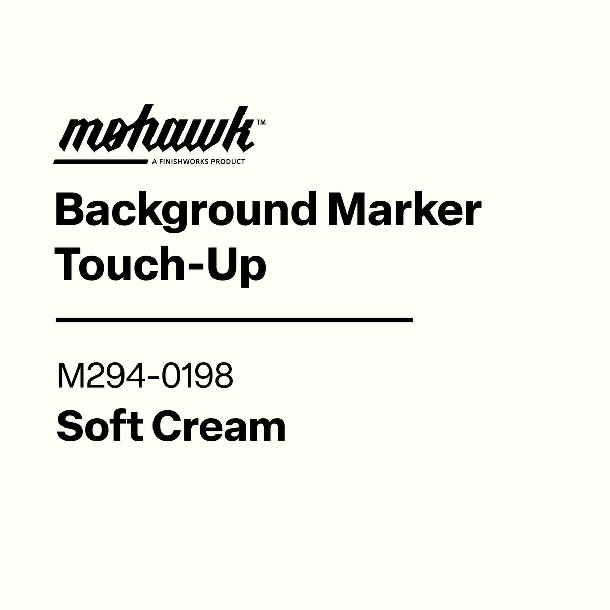 Mohawk Background Marker Touch-Up label with product code on a white background