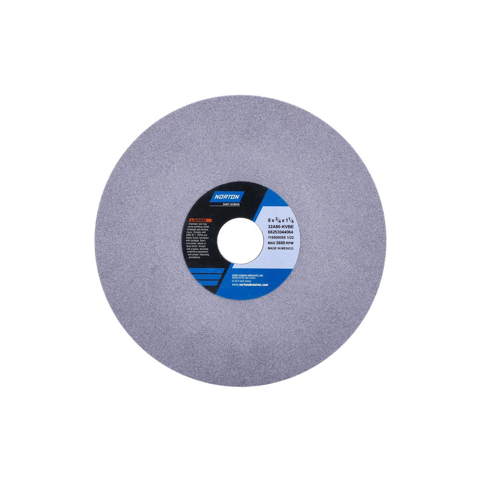 Norton 8 x 3/4 x 1-1/4 in Type 01 Toolroom Wheel 32A 80 K VBE