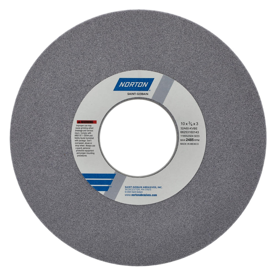 Norton 10 x 3/4 x 3 in Type 01 Toolroom Wheel 32A 60 K VBE