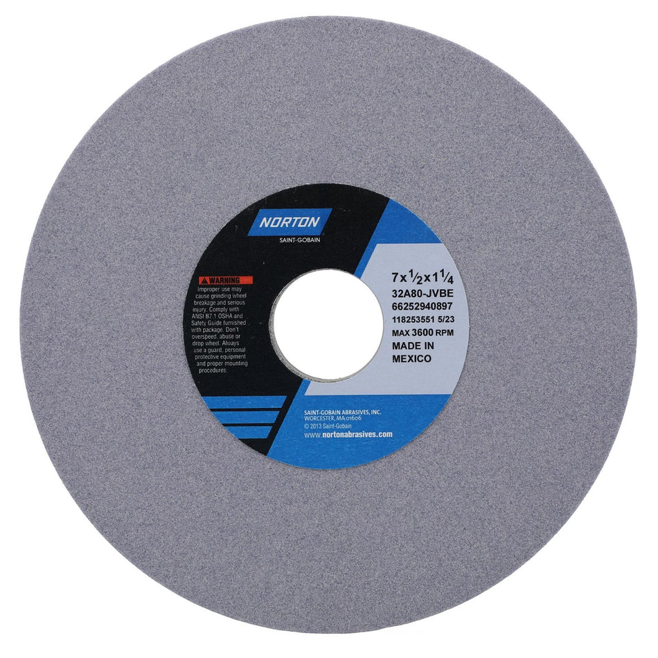 Norton 7 x 1/2 x 1-1/4 in Type 01 Toolroom Wheel 32A 80 J VBE