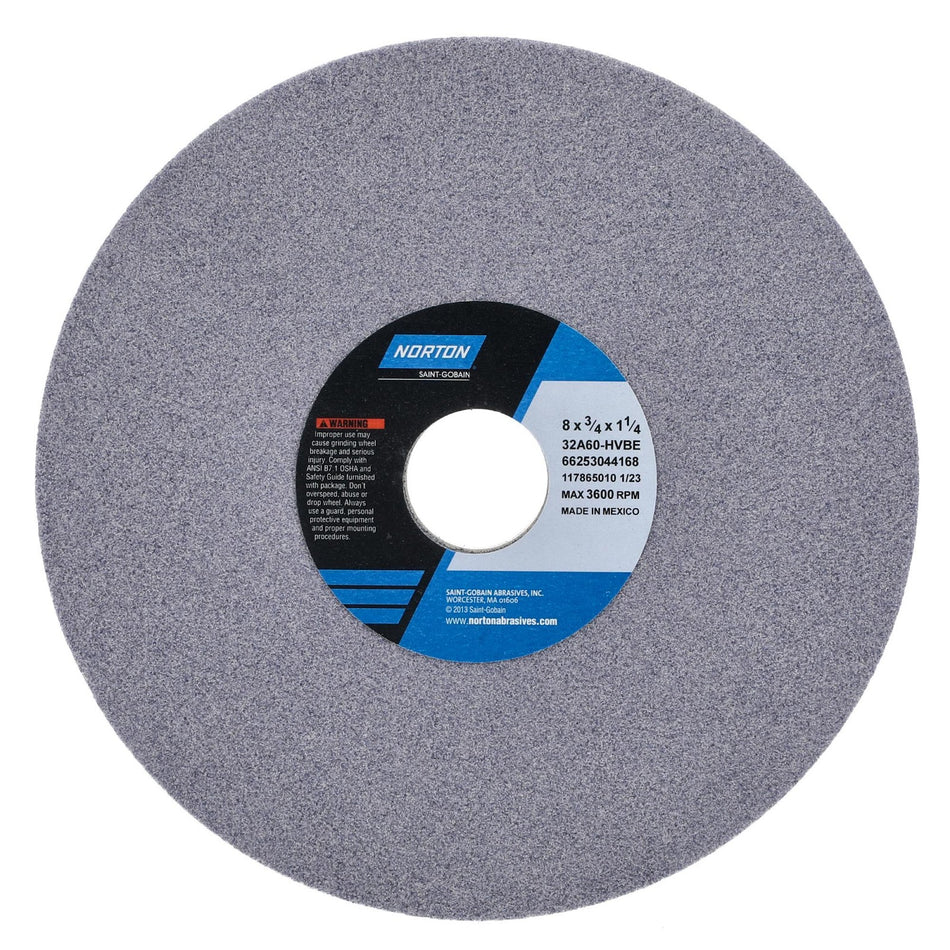 Norton 8 x 3/4 x 1-1/4 in Type 01 Toolroom Wheel 32A 60 H VBE