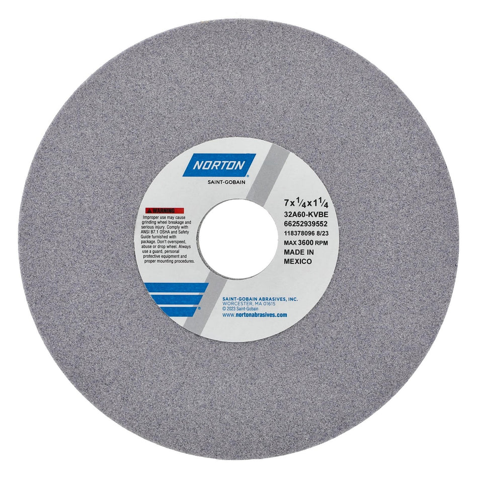 Norton 7 x 1/4 x 1-1/4 in Type 01 Toolroom Wheel 32A 60 K VBE