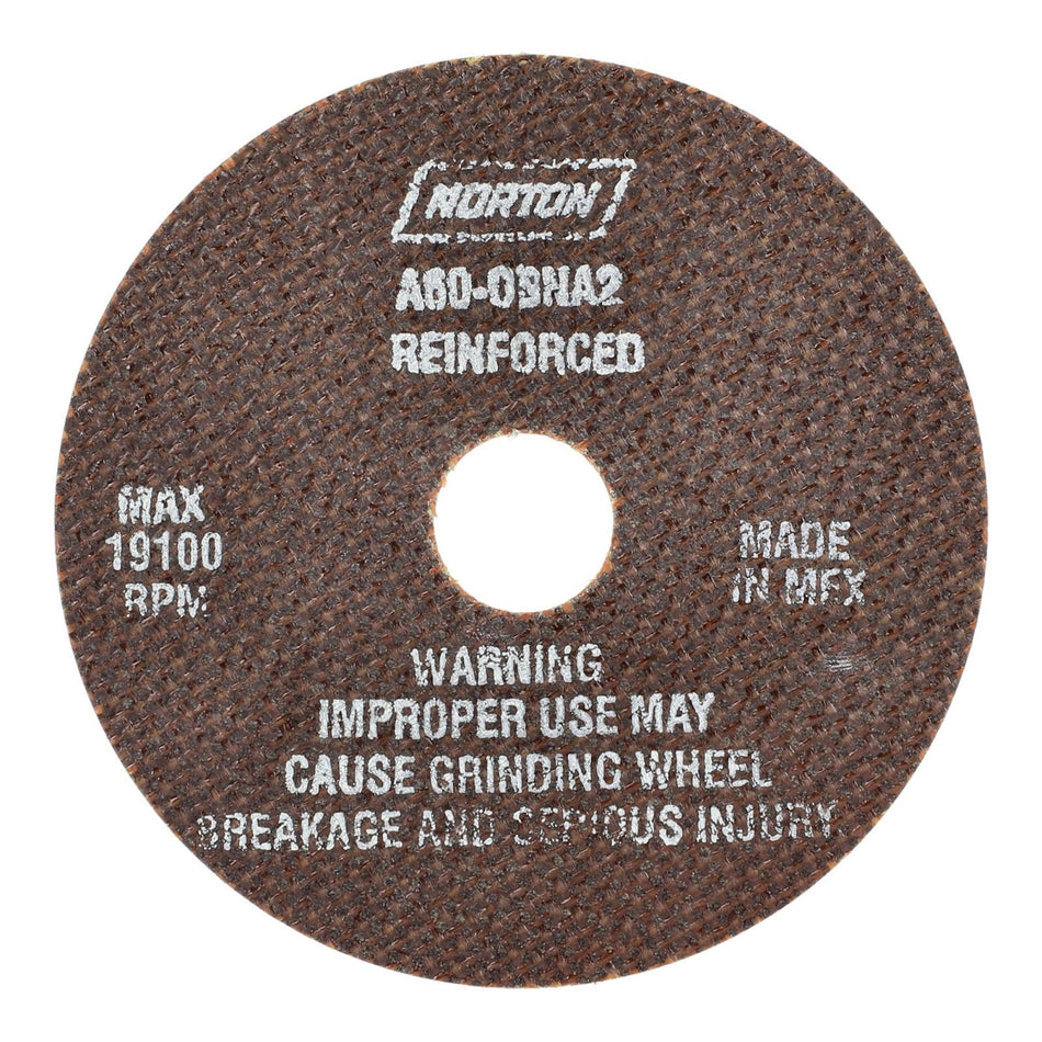 Norton 4 x 0.035 x 3/4 in OBNA2 Type 41 Reinforced Cut-Off Wheel AO 60 Grit O BNA2, 25-Pack