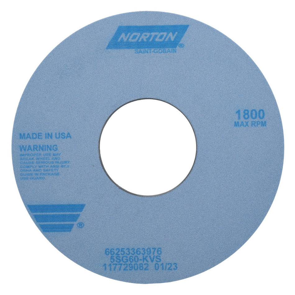 Norton 14 x 1 x 5 in SG Type 01 Toolroom Wheel 5SG 60 K VS
