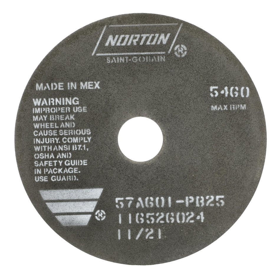 Norton 7 x 1/32 x 1-1/4 in B25 Type 41 Non-Reinforced Cut-Off Wheel AO 60 Grit P B25, 25-Pack