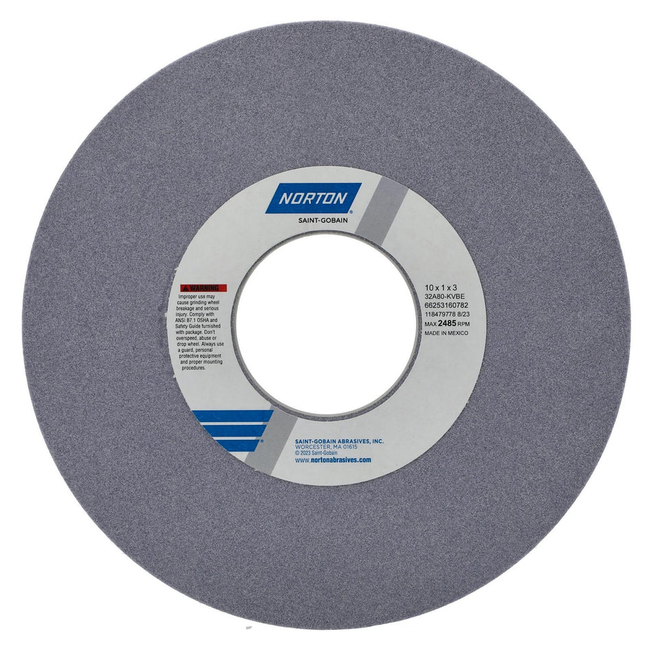 Norton 10 x 1 x 3 in Type 01 Toolroom Wheel 32A 80 K VBE