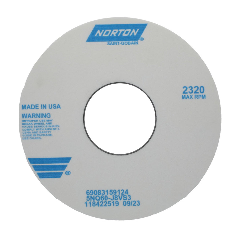 Norton 14 x 1-1/2 x 5 in Quantum Type 01 Toolroom Wheel 5NQ 60 J V35