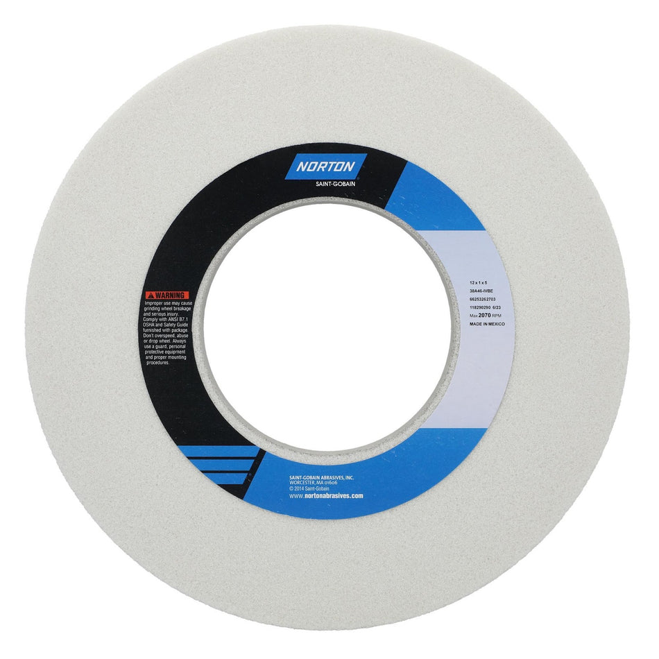 Norton 12 x 1 x 5 in Type 01 Toolroom Wheel 38A 46 I VBE
