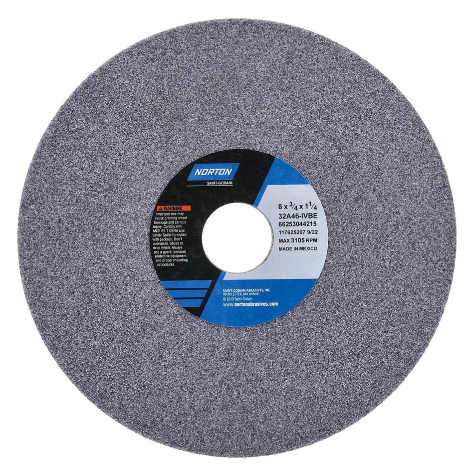 Norton 8 x 3/4 x 1-1/4 in Type 01 Toolroom Wheel 32A 46 I VBE