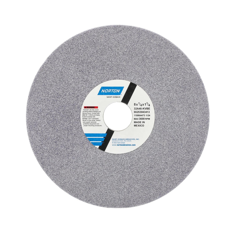 Norton 8 x 1/4 x 1-1/4 in Type 01 Toolroom Wheel 32A 46 K VBE
