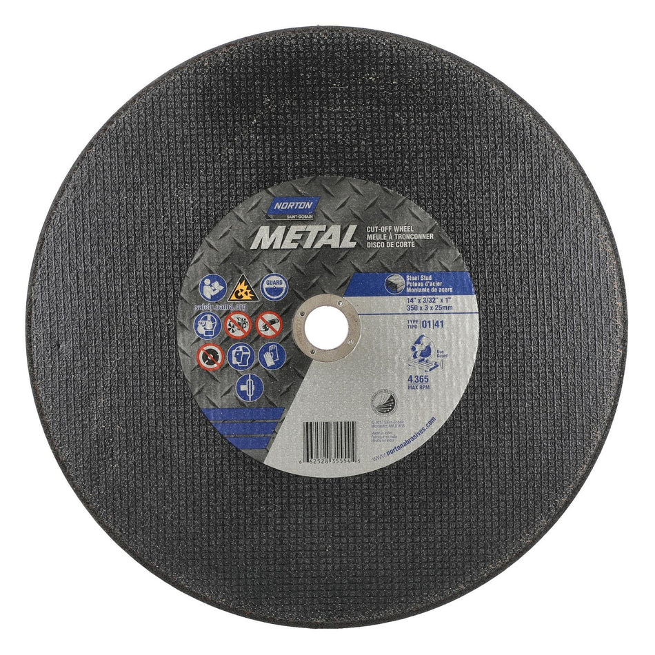 Norton 14 x 3/32 in Metal Type 41 Cut-Off Wheel AO 36 Grit N B, 10-Pack