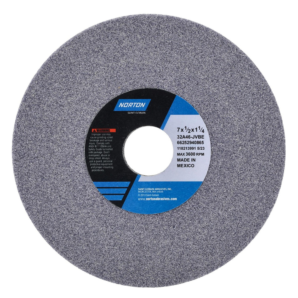 Norton 7 x 1/2 x 1-1/4 in Type 01 Toolroom Wheel 32A 46 J VBE