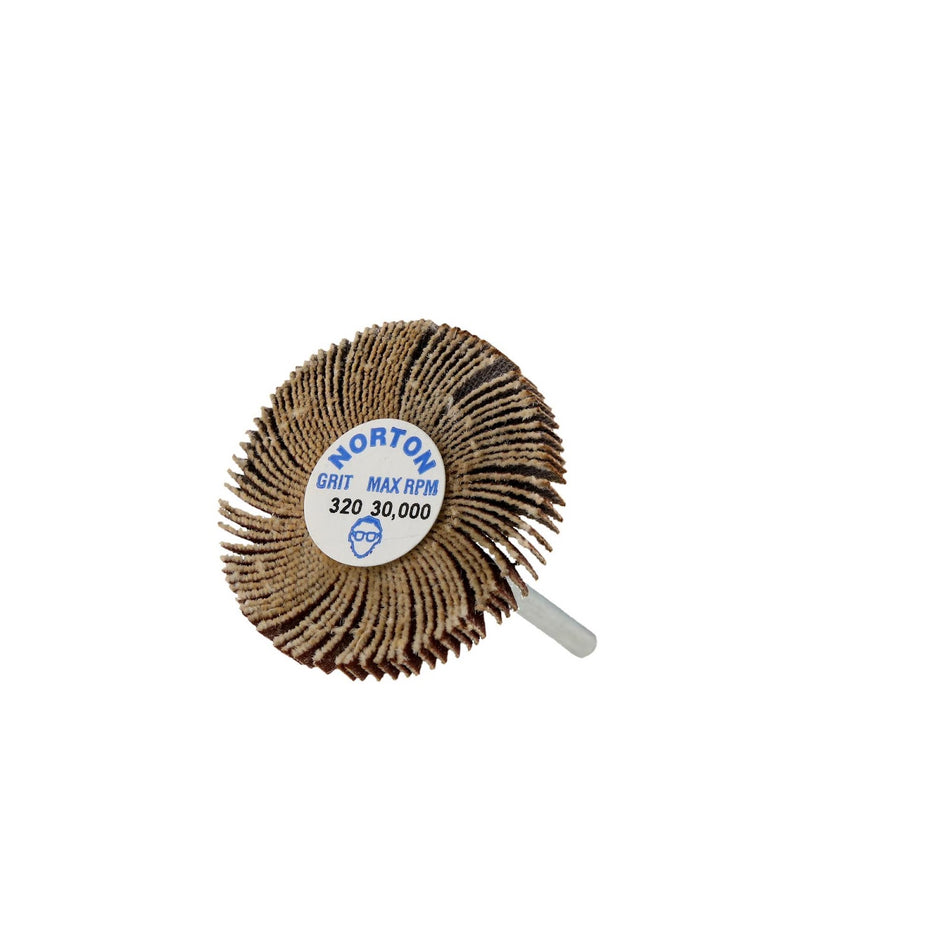 Norton 1-3/16 x 1/8 in Merit Spindle Flap Wheel P320 Grit R369 Aluminum Oxide, 10-Pack
