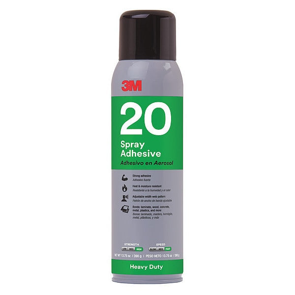 3M Heavy Duty Spray Adhesive 20, Clear, 16 fl oz Can (Net Wt 13.8 oz)