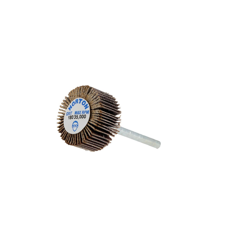 Norton 3/4 x 3/8 in Merit Spindle Flap Wheel P180 Grit R369 Aluminum Oxide, 10-Pack