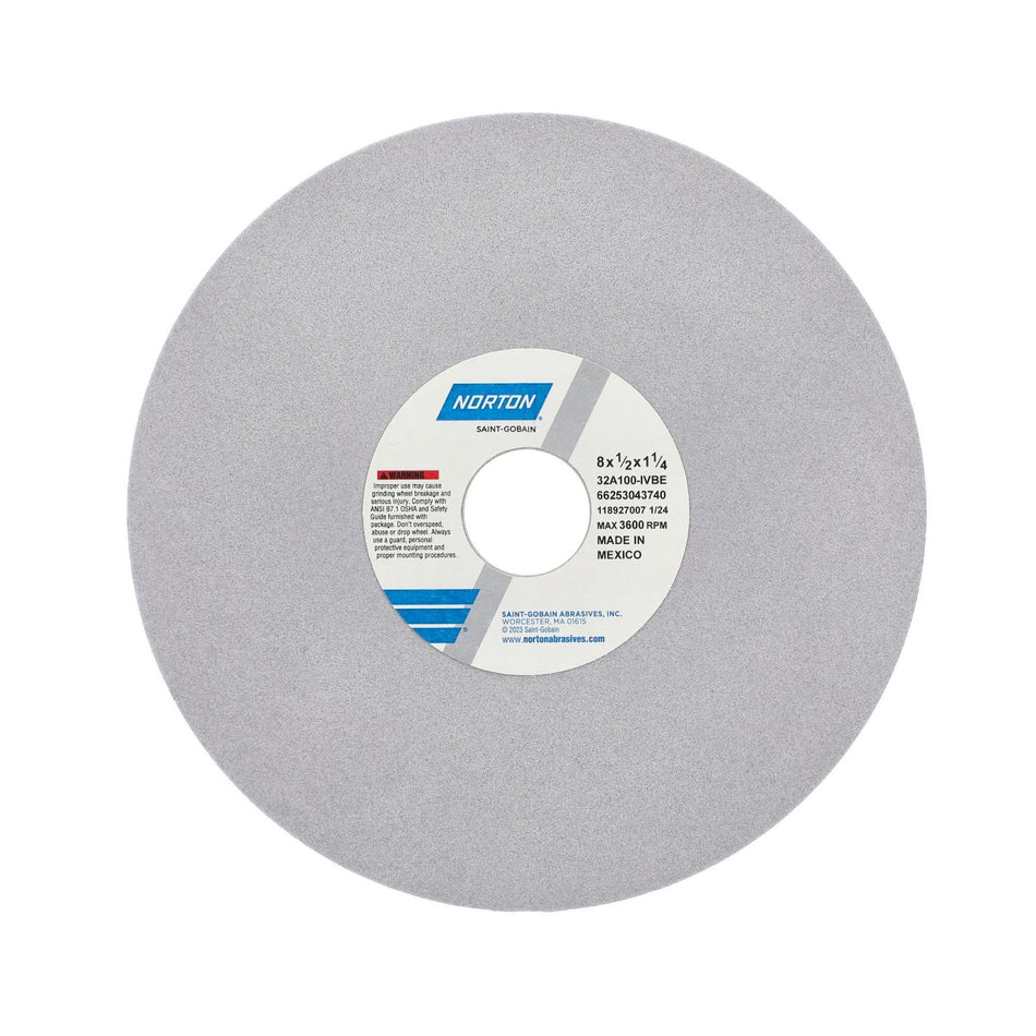 Norton 8 x 1/2 x 1-1/4 in Type 01 Toolroom Wheel 32A 100 I VBE