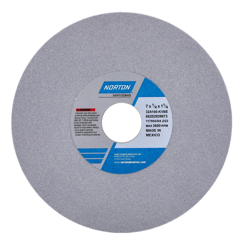 Norton 7 x 1/4 x 1-1/4 in Type 01 Toolroom Wheel 32A 100 K VBE