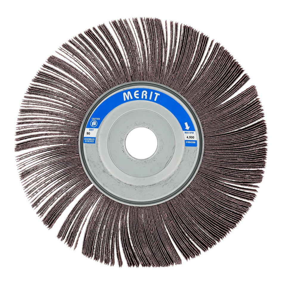 Norton 8 x 1 x 1 in High Performance Arbor Hole Flap Wheel P80 Grit ARY03 Aluminum Oxide, 3-Pack