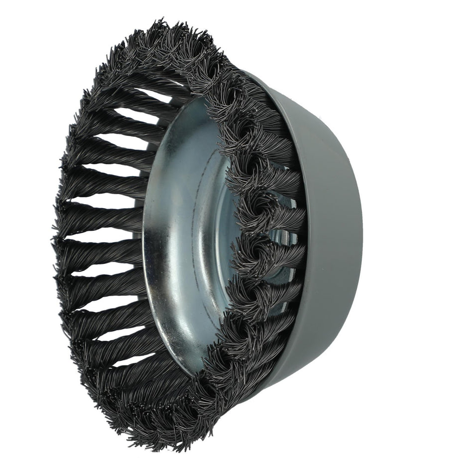 Norton 6 x 0.020 x 5/8-11 x 1-1/8 In. Carbon Steel Standard Twist Knot Wire Cup Brush