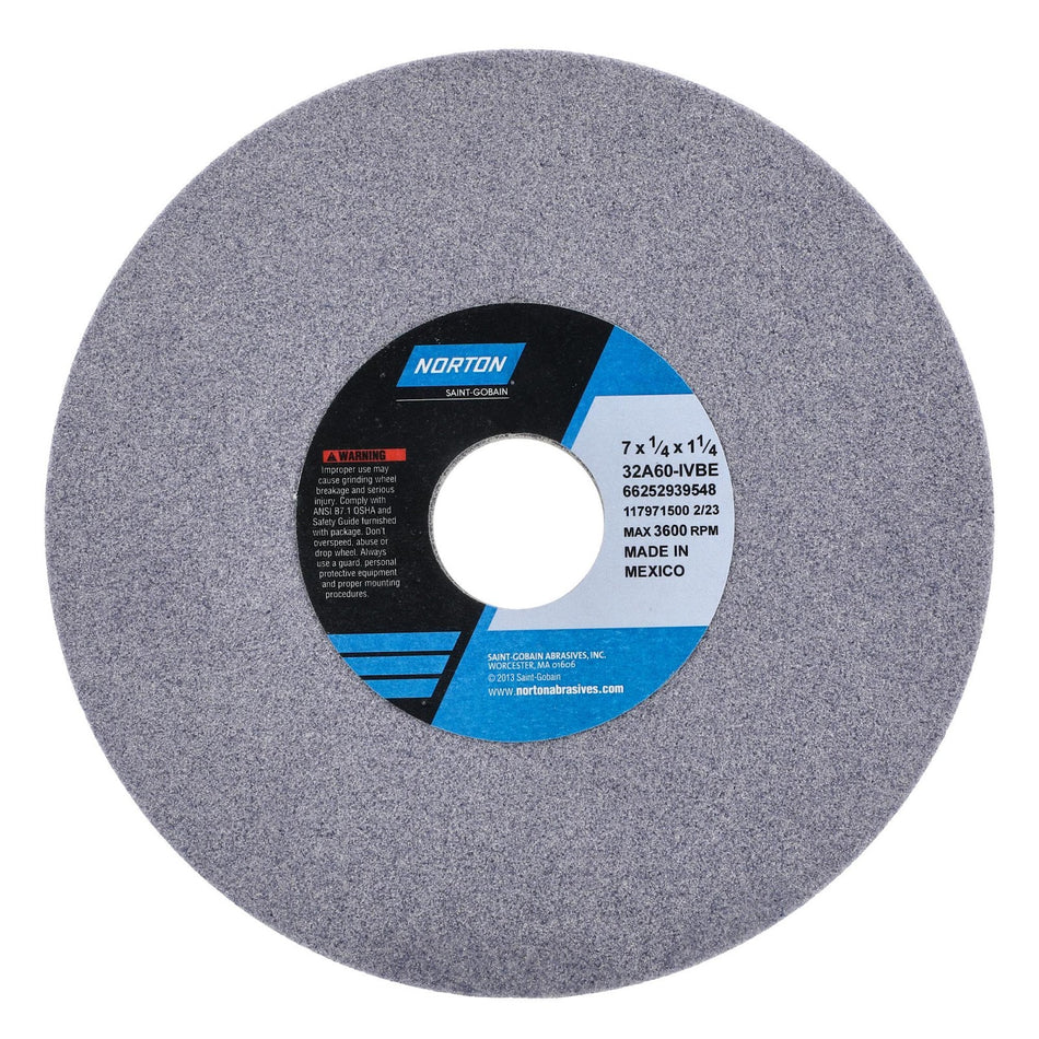 Norton 7 x 1/4 x 1-1/4 in Type 01 Toolroom Wheel 32A 60 I VBE