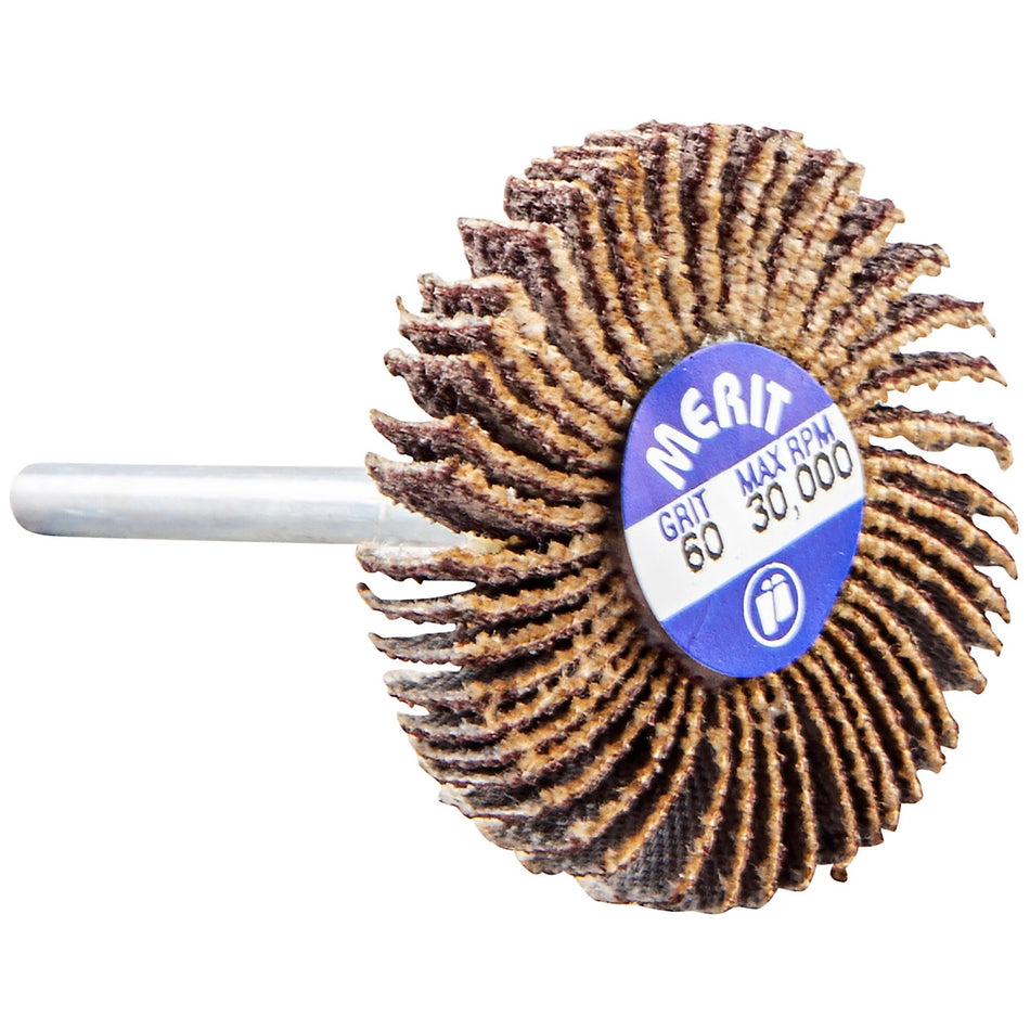 Norton 1-3/16 x 3/16 in Merit Spindle Flap Wheel P60 Grit R369 Aluminum Oxide, 10-Pack