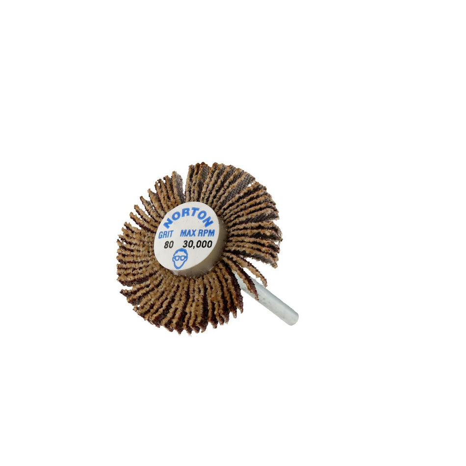 Norton 1-3/16 x 1/8 in Merit Spindle Flap Wheel P80 Grit R369 Aluminum Oxide, 10-Pack