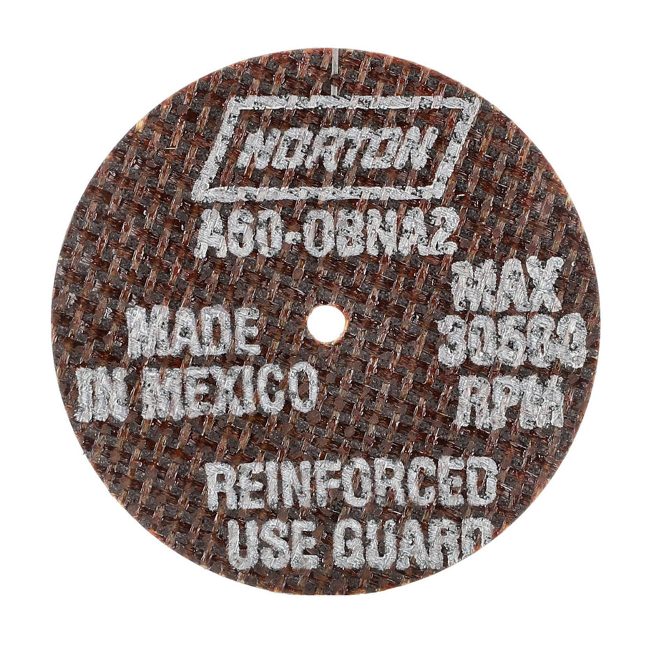 Norton 2 x 0.06 x 1/8 in OBNA2 Type 01 Reinforced Cut-Off Wheel AO 60 Grit O BNA2, 25-Pack