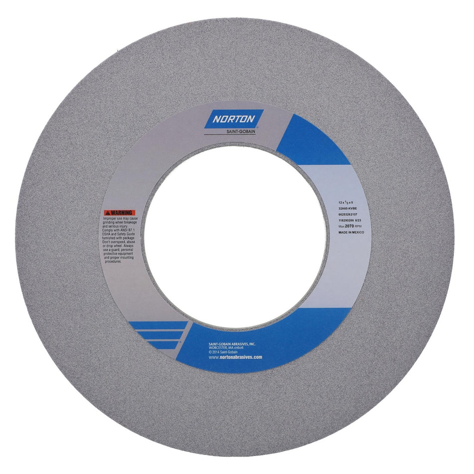 Norton 12 x 1/2 x 5 in Type 01 Toolroom Wheel 32A 60 K VBE, 2-Pack