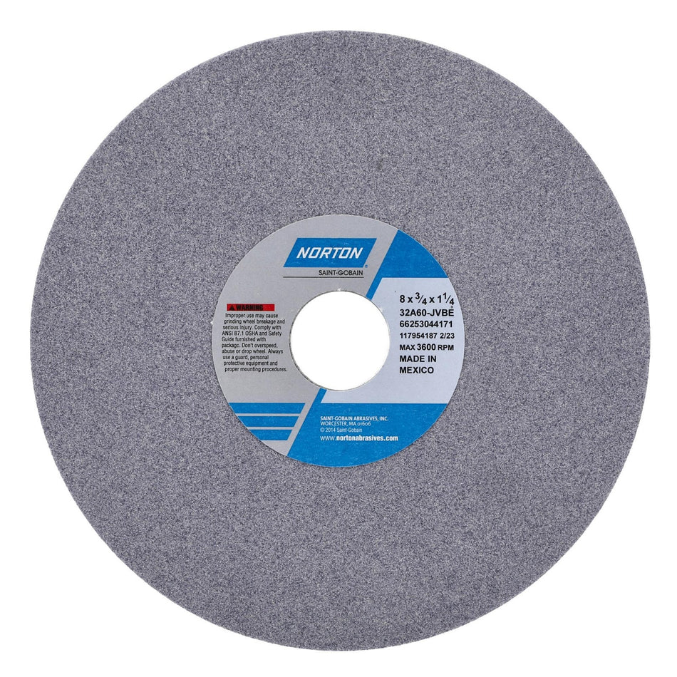 Norton 8 x 3/4 x 1-1/4 in Type 01 Toolroom Wheel 32A 60 J VBE