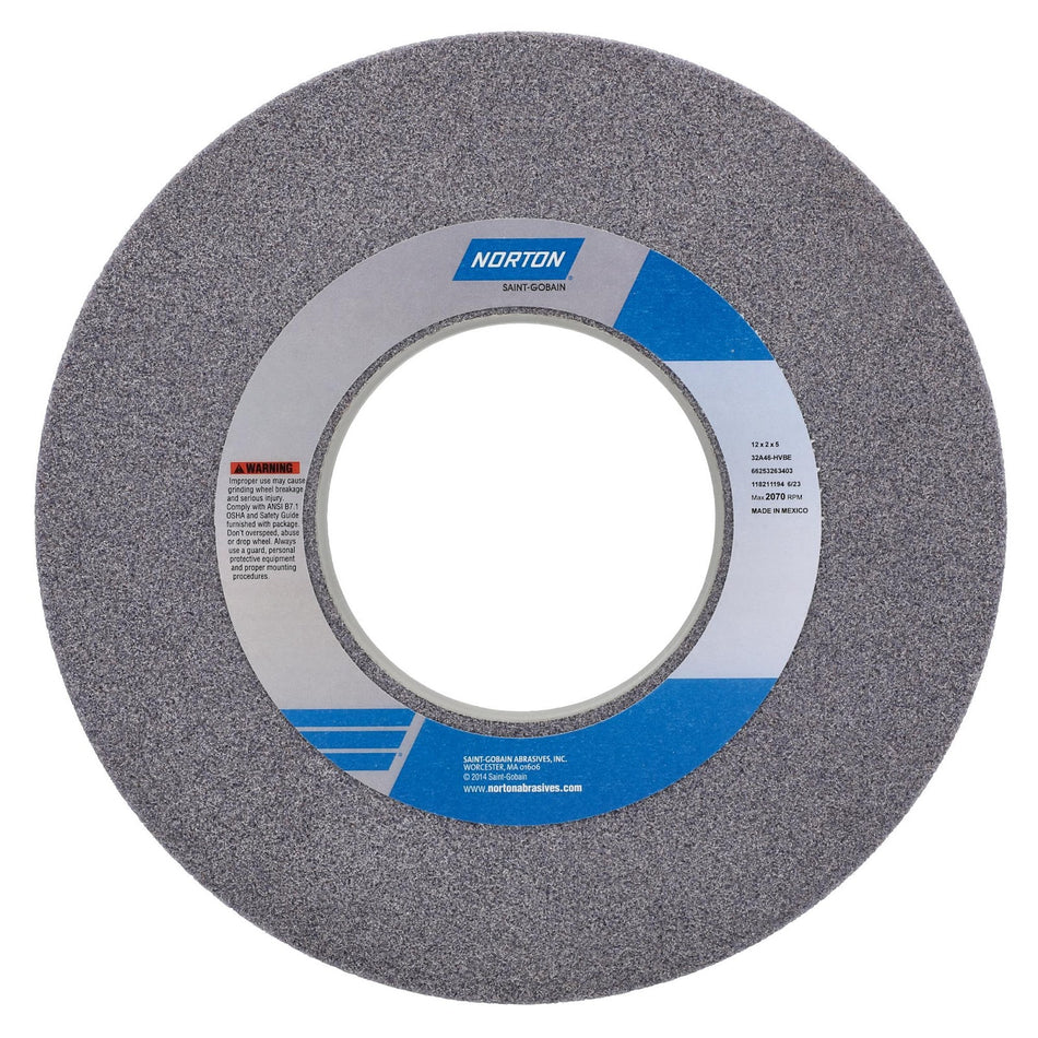 Norton 12 x 2 x 5 in Type 01 Toolroom Wheel 32A 46 H VBE
