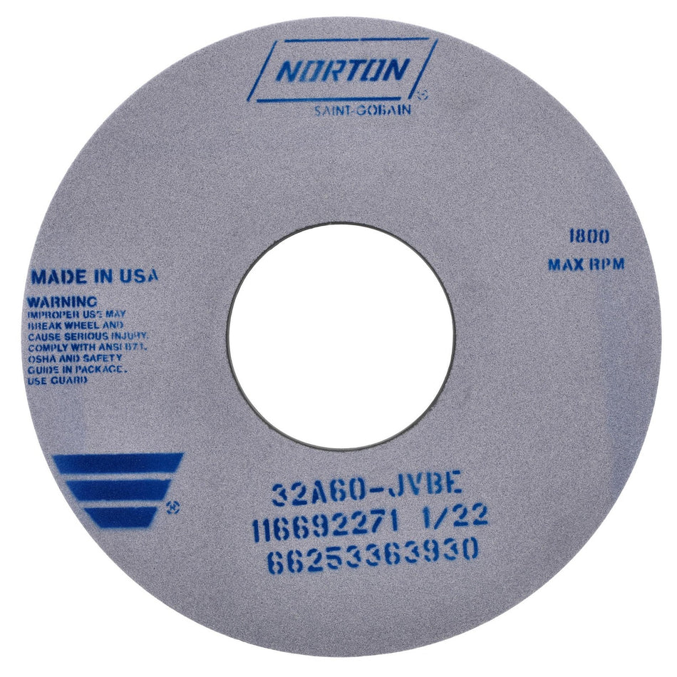 Norton 14 x 1 x 5 in Type 01 Toolroom Wheel 32A 60 J VBE