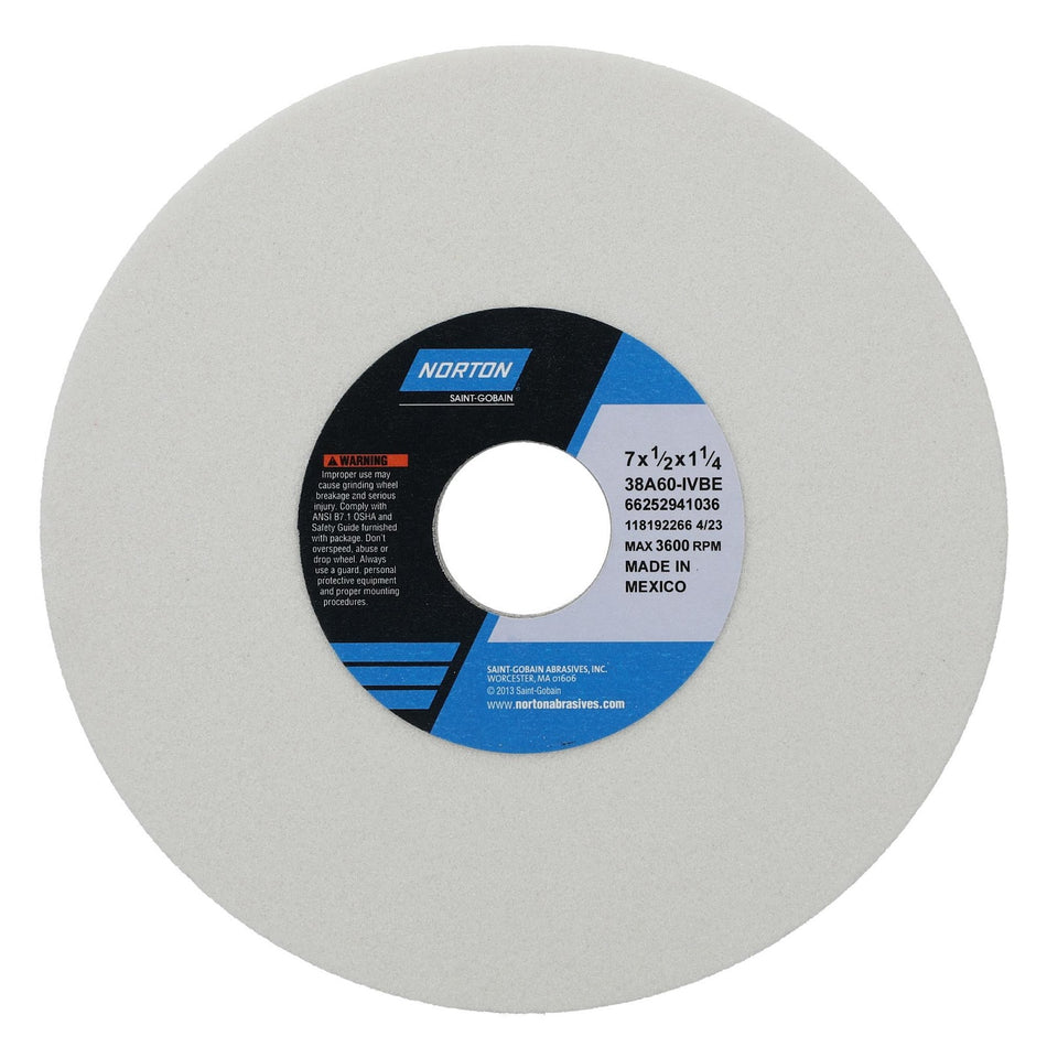 Norton 7 x 1/2 x 1-1/4 in Type 01 Toolroom Wheel 38A 60 I VBE