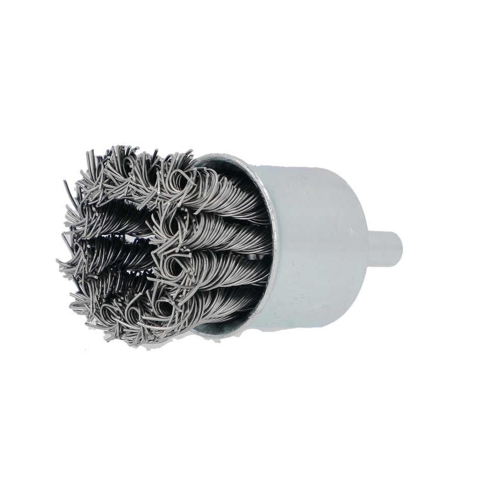 Norton 1-1/8 x 0.02 x 1/4 in Shank Mounted End Brush, 20-Pack