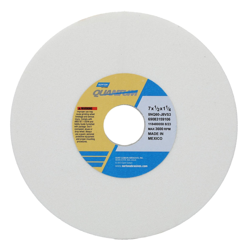 Norton 7 x 1/2 x 1-1/4 in Quantum Type 01 Toolroom Wheel 5NQ 60 J V35