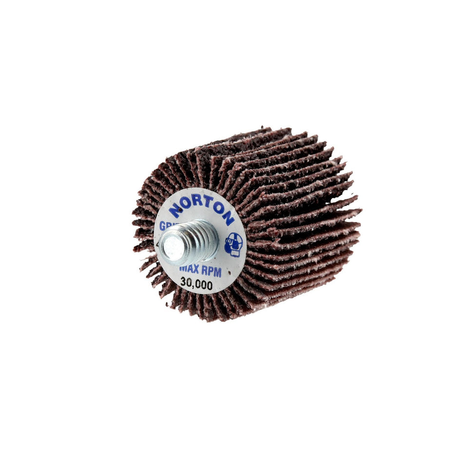 Norton 1 x 1 in High Performance Spindle Flap Wheel P40 Grit ARY03 Aluminum Oxide, 10-Pack